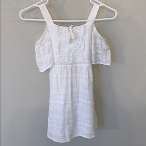 Girls white dress with lace detail